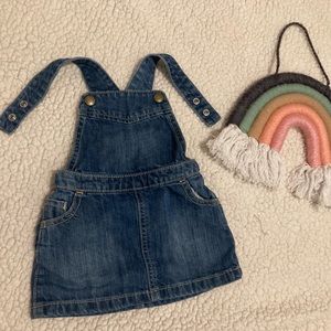 Girl’s Blue Jean Skirt Overalls w/ Ruffles 6-12 months